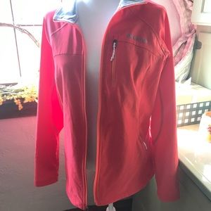 Women's Zip Pocket Pink Columbia Jacket Sz Lg